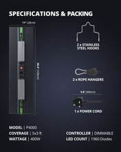 Load image into Gallery viewer, ViparSpectra® 2024 P4000 400W Coverage 5x4ft Built In Dimmer Infrared led Grow Light Full Spectrum
