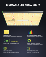 Load image into Gallery viewer, ViparSpectra® 2024 Upgraded P600 100W Coverage 2x2ft Built In Dimmer Infrared led Grow Light
