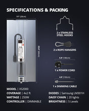 Load image into Gallery viewer, ViparSpectra® XS2000 250W Led Grow Light with Samsung LM301H Diodes Mean Well Drive with Daisy Chain
