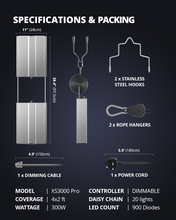 Load image into Gallery viewer, ViparSpectra 2024 Lens Design XS3000 Pro 300W LED Grow Light Dimming Daisy Chain with Detachable Driver
